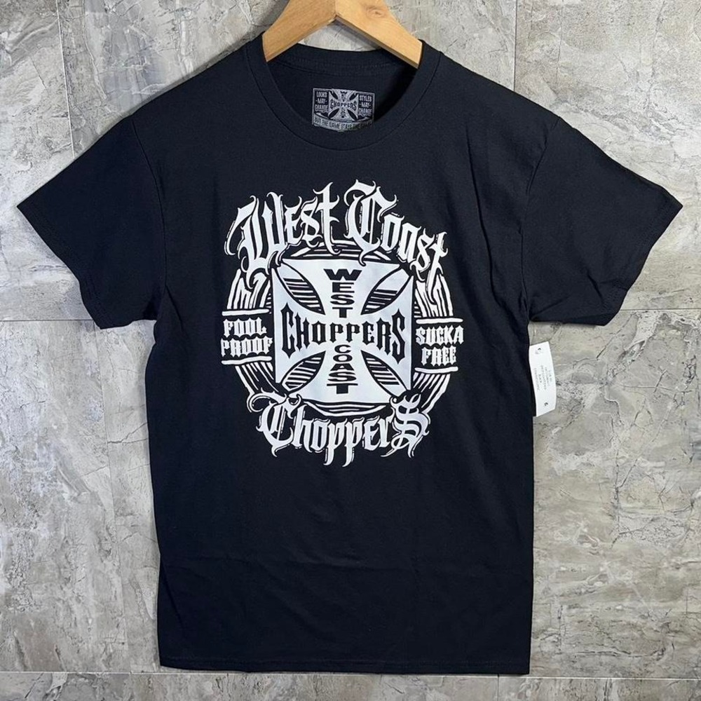 Men's West Coast Choppers‎ Black Graphic T-Shirt  Men's Small  Black white